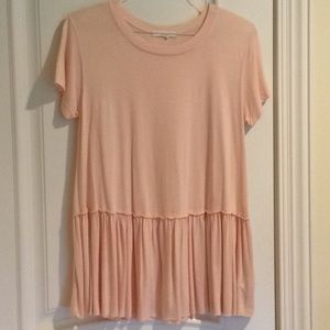 NWOT blush-colored baby doll tee
